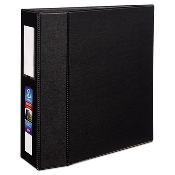 Avery 79994 Heavy-Duty 4-in. Capacity 11 in. x 8.5 in. 3 Ring Non-View Binder with DuraHinge and One Touch EZD Rings - Black