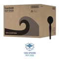 Cutlery | Boardwalk BWKSSHWPSBIW Heavyweight Wrapped Polystyrene Soup Spoons - Black (1000/Carton) image number 4