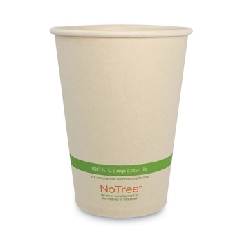 World Centric BO-SU-32 32 oz 4.4 in. Diameter x 5.8 in. h No Tree Sugarcane Paper Bowls - Natural (500/Carton)