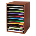 Office Filing Cabinets & Shelves | Safco 9419CY 11 Compartments 10.63 in. x 11.88 in. x 16 in. Wood Desktop Literature Sorter - Cherry image number 1