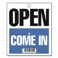 Floor Signs & Safety Signs | Headline Sign 9382 7.5 in. x 9 in. Plastic Double-Sided Open/Will Return Sign with Clock Hands image number 1