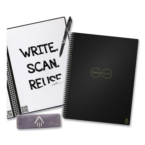 Notebooks & Pads | Rocketbook EVR-L-K-A 16-Sheets 11 in. x 8.5 in. Dotted Rule Core Smart Notebook - Black Cover image number 0