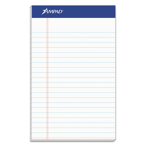 Notebooks & Pads | Ampad 20-154 5 x 8 Sheets (50) Recycled Narrow Rule Writing Pads - Politex Green Kelsu Headband/White Sheets (1-Dozen) image number 0