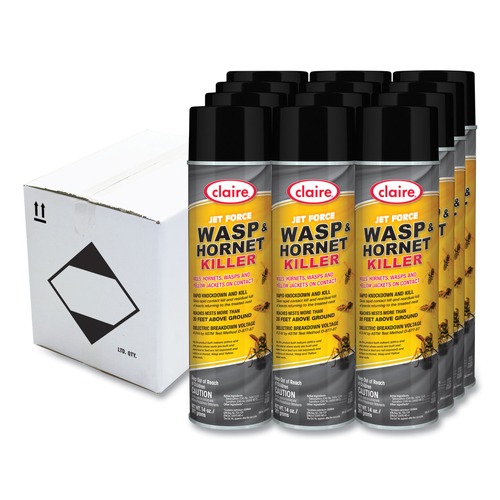 Cleaning & Janitorial Supplies | Claire CL005 14 oz. Aerosol Spray Jet Force Wasp and Hornet Killer (12/Carton) image number 0
