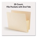Back to School Sale | Smead 75124 3.5 in. Expansion Letter Size End Tab File Pockets - Manila (25/Box) image number 1