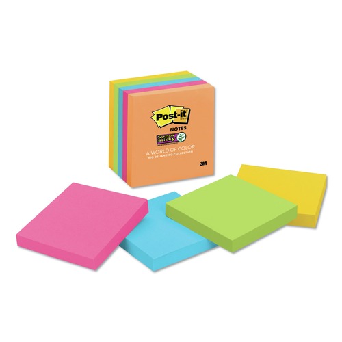 Notebooks & Pads | Post-it Notes Super Sticky 654-5SSUC 3 in. x 3 in. Pads in Energy Boost Collection Colors (5 Pads/Pack) image number 0