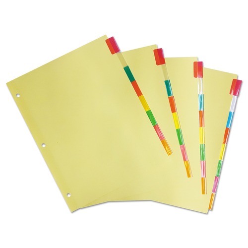 Dividers & Tabs | Universal UNV20840 11 in. x 8.5 in. Insertable Tab Index with 8 Assorted Tabs - Buff (24/Box) image number 0