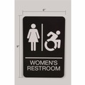 Floor Signs & Safety Signs | Headline Sign 7778 6 x 9 Women's Restroom ADA Sign - Black Face/White Graphics image number 2