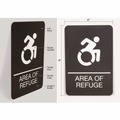 Floor Signs & Safety Signs | Headline Sign 7784 6 x 9 Area of Refuge ADA Sign - Black Face/White Graphics image number 4