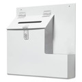 Desktop Organizers | Deflecto 79803 13.75 x 3.63 x 13.94 Plastic Suggestion Box Literature Holder with Locking Top - White image number 2