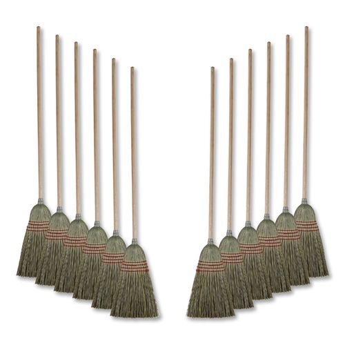  | Boardwalk BWK920YCT 55 in. Mixed Fiber Maid Broom - Natural (12/Carton) image number 0