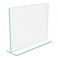 Office Presentation Supplies | Deflecto 5991890 Superior Image 11 in. x 8.5 in. Insert Premium Green Edge Sign Holders - Clear/Green image number 1
