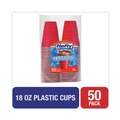 Cups and Lids | Hefty C21895 18 oz. Easy Grip Disposable Plastic Party Cups - Red (400/Carton) image number 4