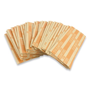 CONTROLTEK 560045 10 Dollar Quarters Flat Tubular Coin Wrap - Orange (1000/Box)