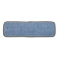 Mops | Boardwalk BWKMFM185BCFDZ 18 in. x 5 in. Hook and Loop Back Split Microfiber Mop Head - Blue (1 Dozen) image number 2