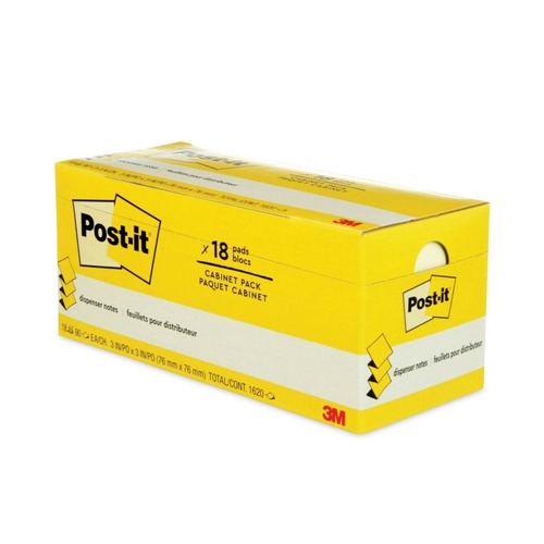 Just Launched | Post-it Pop-up Notes R330-18CP 3 in. x 3 in. Pop-Up Refill Cabinet Pack - Canary Yellow (90 Sheets/Pad, 18 Pads/Pack) image number 0