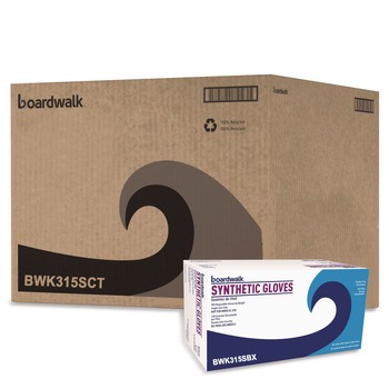 Boardwalk BWK315SCT 4 mil 9.5 in. Long Powder-Free Synthetic Vinyl Gloves - Small, Cream (100/Box, 10 Boxes/Carton)