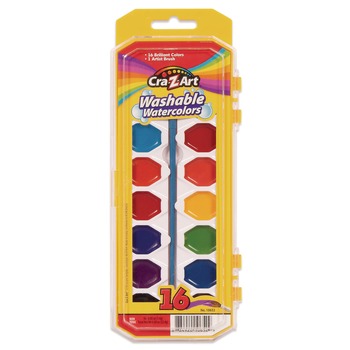 Cra-Z-Art 10652WM-36 Washable Watercolors Palette Tray - Assorted Colors (16/Set)