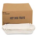  | Hoffmaster 610740 6 in. x 2 in. x 2 in. Fluted Hot Dog Trays - White (3000/Carton) image number 3