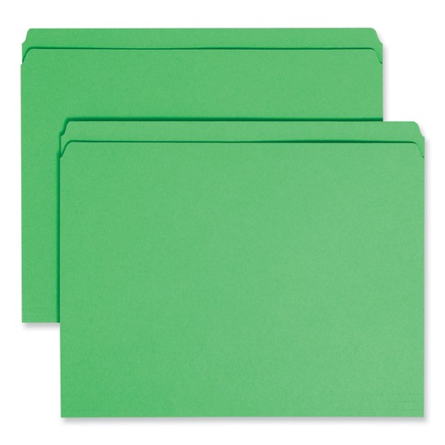 Just Launched | Smead 12110 Colored File Folders with Reinforced 1/3-Cut Top Straight Tabs - Letter, Green (100/Box) image number 0