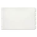 Binders | Cardinal 84812 11 in. x 17 in. 5-Tab Paper Insertable Dividers - White, Clear Tabs image number 0