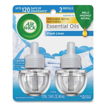 Air Wick 62338-82291 0.67 oz Scented Oil Refill - Fresh Linen (2/Pack)