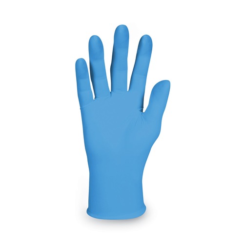 Cleaning Gloves | Ansell 54423 6 mil Thick 9.5 in. Long Powder-Free G10 2PRO Nitrile Gloves - Large, Blue (100/Box) image number 0