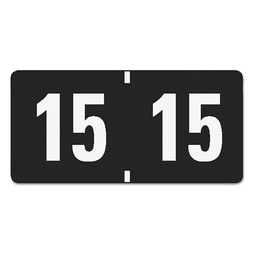 Labels | Smead 68315 0.75 in. x 1.5 in. "20-in Yearly End Tab File Folder Labels - Black (500/Roll) image number 0