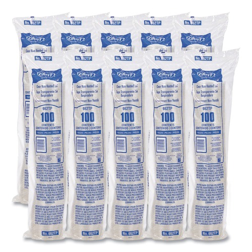 Cups and Lids | Dart 662TP Plastic Non-Vented Cup Lids Fits 9 oz to 22 oz Cold Cups - Clear (1000/Carton) image number 0