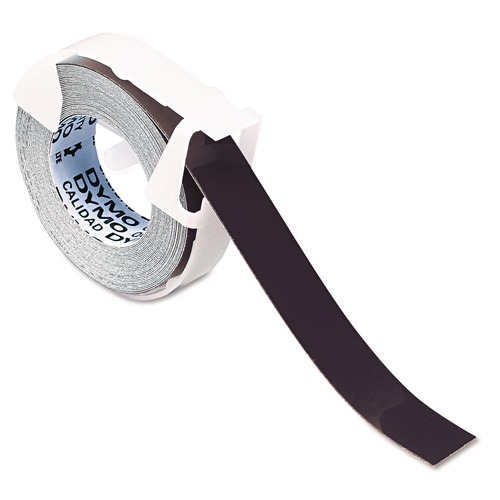 Labels | DYMO 520109 0.37 in. x 9.8 ft. Self-Adhesive Glossy Labeling Tape for Embossers - Black (1-Roll) image number 0