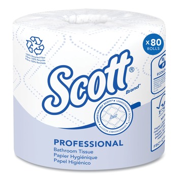 Scott 13217 Essential 100% Recycled Fiber SRB Septic Safe 2 Ply Bathroom Tissue - White (80/Carton)