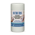 Hand Wipes | SCRUBS 90985 1 Ply 6 in. x 8 in. Unscented Hand Sanitizer Wipes - Blue/White (6/Carton) image number 1