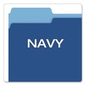 File Folders | Pendaflex 152 1/3 NAV Assorted 1/3-Cut Tabs Letter Size Colored File Folders - Navy Blue/Light Blue (100/Box) image number 4