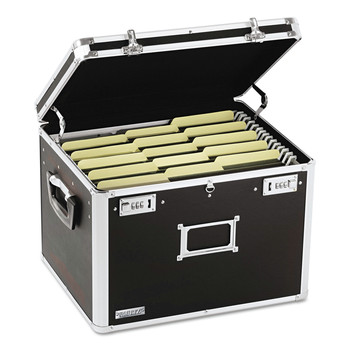 Vaultz VZ01008 17.5 in. x 14 in. x 12.5 in. Letter/Legal Files Locking File Chest with Adjustable File Rails - Black