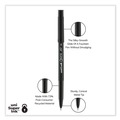 Back to School Sale | uni-ball 60143 ONYX Fine 0.7 mm Roller Ball Pen - Black Ink/Black Barrel (1-Dozen) image number 10