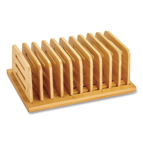 Back to School Sale | Officemate 71002 Bamboo Large File Sorter 9 Sections A6/A7/A8/A9/Legal/Letter/Tabloid Size Files 14.09 x 10.04 x 3.82 Brown image number 0