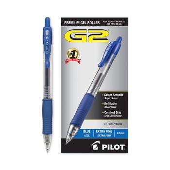 JUST LAUNCHED | Pilot 31003 G2 Premium Retractable 0.5 mm Gel Ink Pen - Extra Fine, Blue (Dozen)