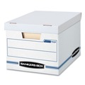 Back to School Sale | Bankers Box 00703 Lift-Off Lid Stor/File Storage Box - Letter/legal, White/Blue (12/Carton) image number 0