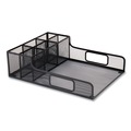 Breakroom Supplies | Mind Reader PSNAMESH-BLK 11.5 in. x 14.75 in. x 5.5 in. Network Collection Utensil Napkin and Plate Countertop Organizer - Black image number 0
