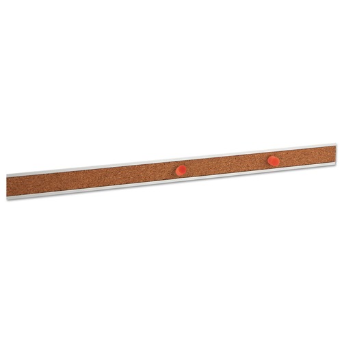 Back to School Sale | Universal UNV43418 18 in. x 1 in. Cork Bulletin Bar - Brown Surface, Silver Aluminum Frame image number 0