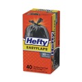 Trash Bags | Hefty PAC E27744 Easy Flaps 30 in. x 33 in. 30-Gallon 0.85 mil. Trash Bags - Black (40/Box) image number 3