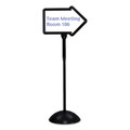 White Boards | Safco 4173BL 25.5 in. x 17.75 in. x 64.25 in. WriteWay Two-Sided Dry Erase Standing Message Sign - White Surface/Black Frame image number 2