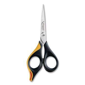 Maped Helix 690210 5.75 in. Long Ultimate Precision Soft Grip Multipurpose Scissors - Straight Black/Orange Handle