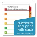 Binders | Cardinal 61218 11 x 8.5 OneStep Printable Table of Contents and 1 to 12 Dividers - White/Assorted Tabs (12/Set) image number 2