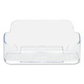 Desktop Organizers | Deflecto 70101 3.88 in. x 1.38 in. x 1.81 in. Plastic Horizontal Business Card Holder - Clear image number 0