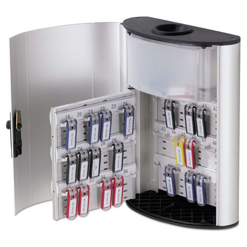 Office & Office Supplies | Durable 196823 54-Key 11.75 x 4.63 x 15.75 Brushed Aluminum Key Box Plus - Silver image number 0