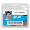 Label & Badge Holders | Advantus 75523 4.13 in. x 3.75 in. Holder 3.75 in. x 2.62 in. Insert Horizontal Resealable ID Badge Holders - Frosted (50/Pack) image number 1