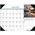 Back to School Sale | House of Doolittle 1476 18.5 in. x 13 in. 12-Month (Jan-Dec 2026) Earthscapes Scenic Desk Pad Calendar - White Sheets/Black Binding/Corners image number 1
