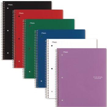  | Five Star 06206 11 in. x 8.5 in. Sheets 1-Subject Medium/College Rule Wirebound Notebook - Randomly Assorted Cover Color