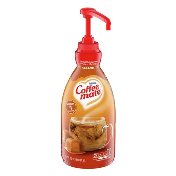 Coffee-Mate 12536266 50.7 oz. Liquid Creamer Pump Bottle - Caramel